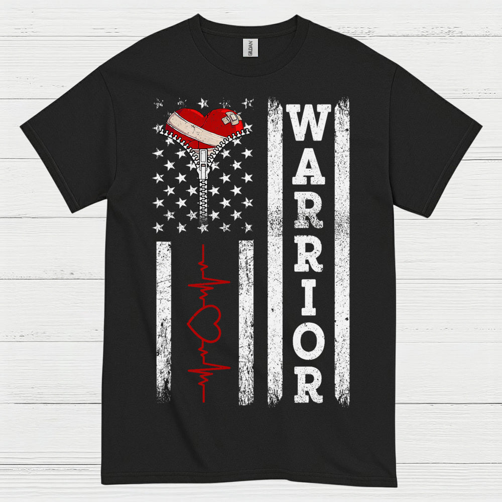 Heart Warrior American Flag T Shirt