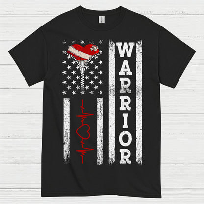 Heart Warrior American Flag T Shirt