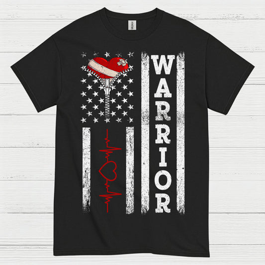 Heart Warrior American Flag T Shirt