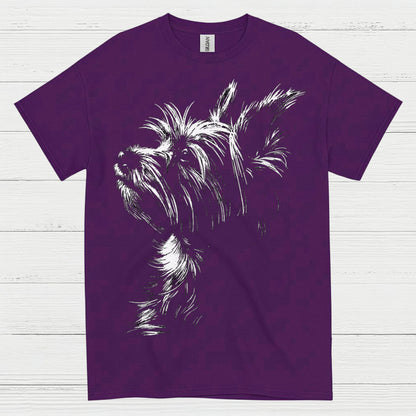 Minimal Dog Sketch Portrait T Shirt