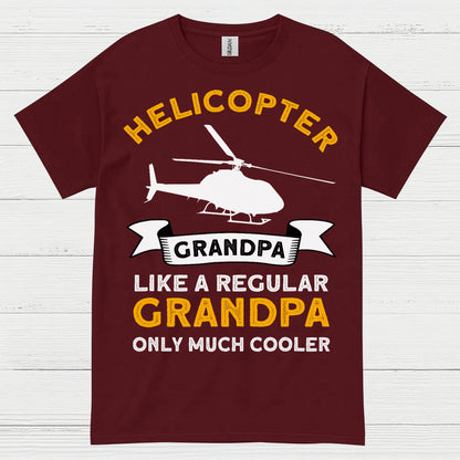 Helicopter Grandpa Much Cooler Aviation T Shirt
