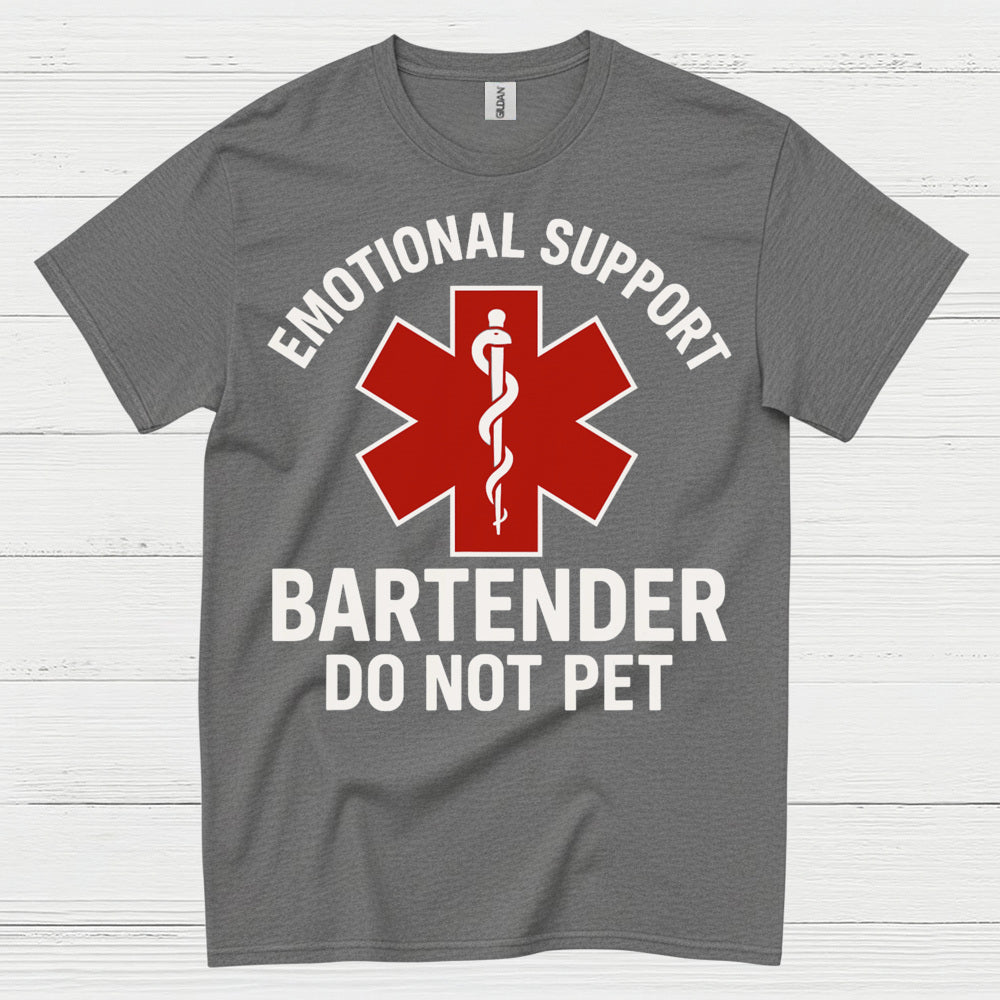 Emotional Support Bartender Humor T Shirt