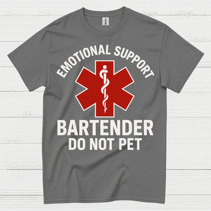 Emotional Support Bartender Humor T Shirt