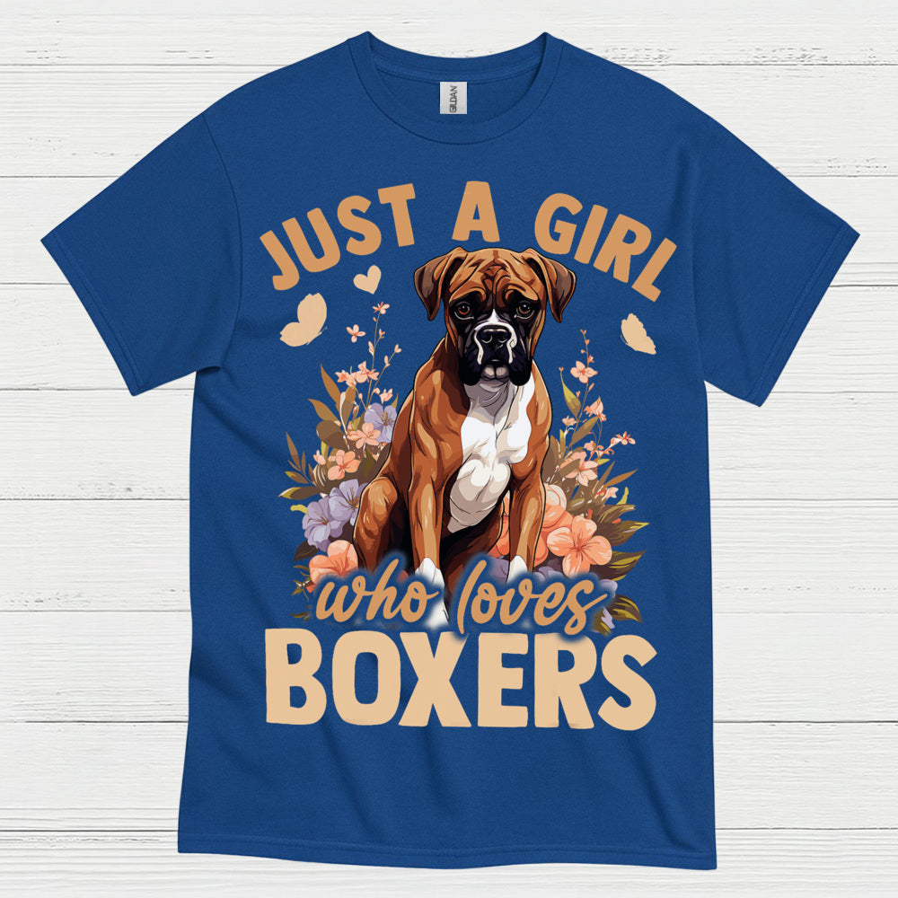 Boxer Lover Girl Floral T Shirt