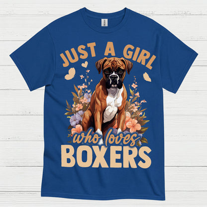 Boxer Lover Girl Floral T Shirt