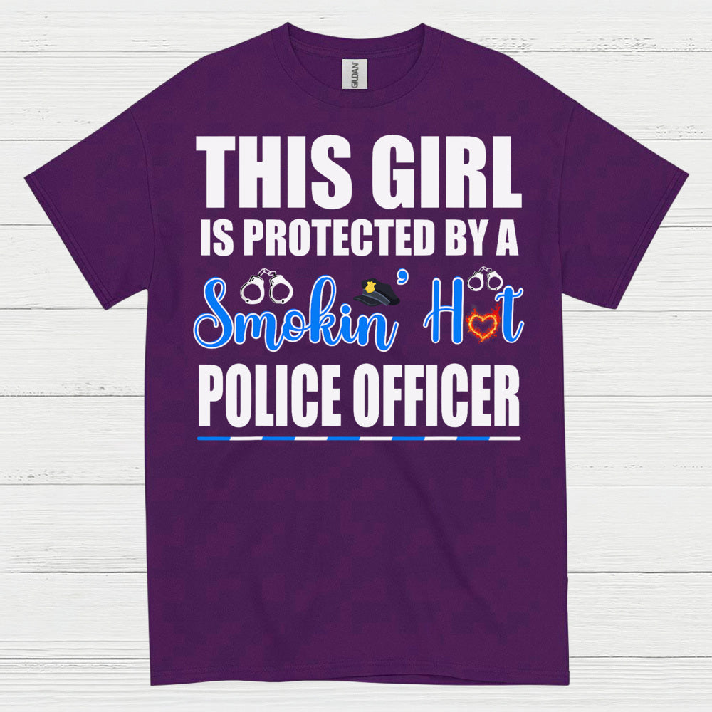 Protected By A Police Officer Love T Shirt