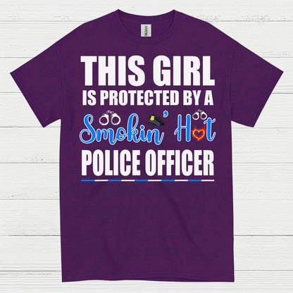 Protected By A Police Officer Love T Shirt