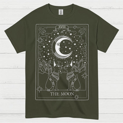 The Moon Tarot Cat Art T Shirt