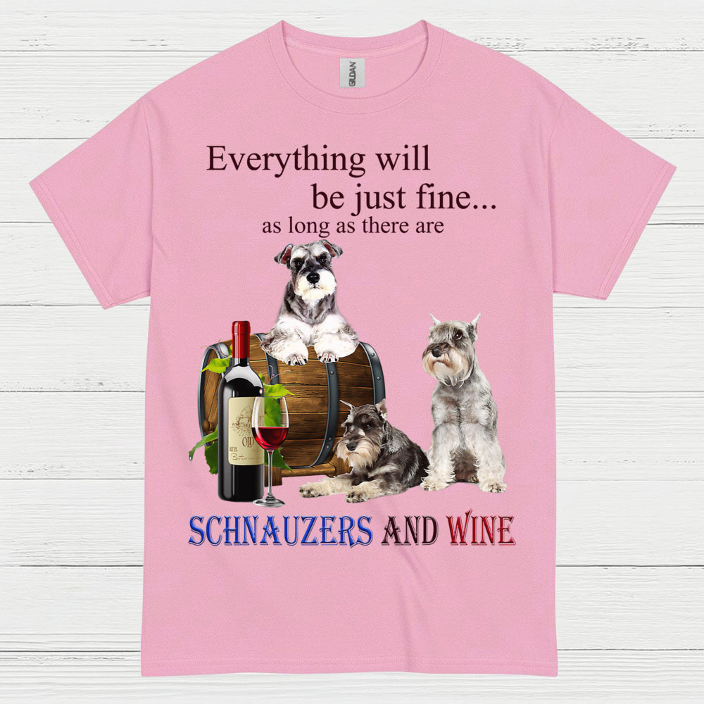 Schnauzers And Wine Funny Dog Lover T Shirt