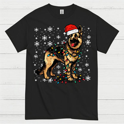 German Shepherd Christmas Lights T Shirt