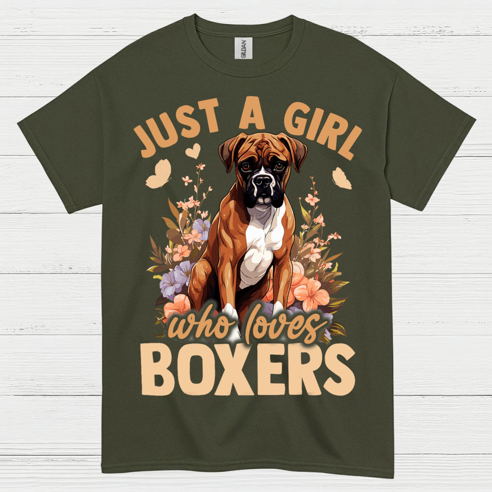 Boxer Lover Girl Floral T Shirt