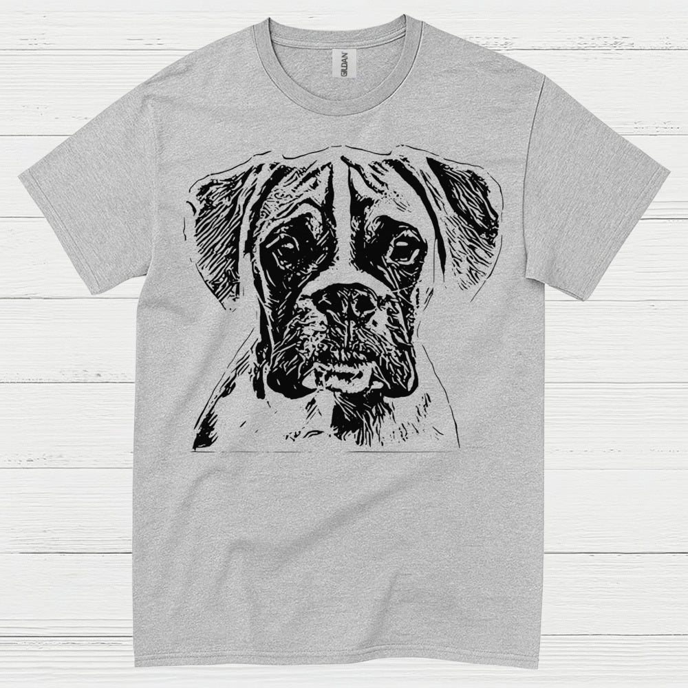 Sketch Style Boxer Dog T Shirt