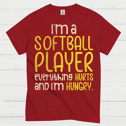 I'm A Softball Player Everything Hurts And I'm Hungry T Shirt