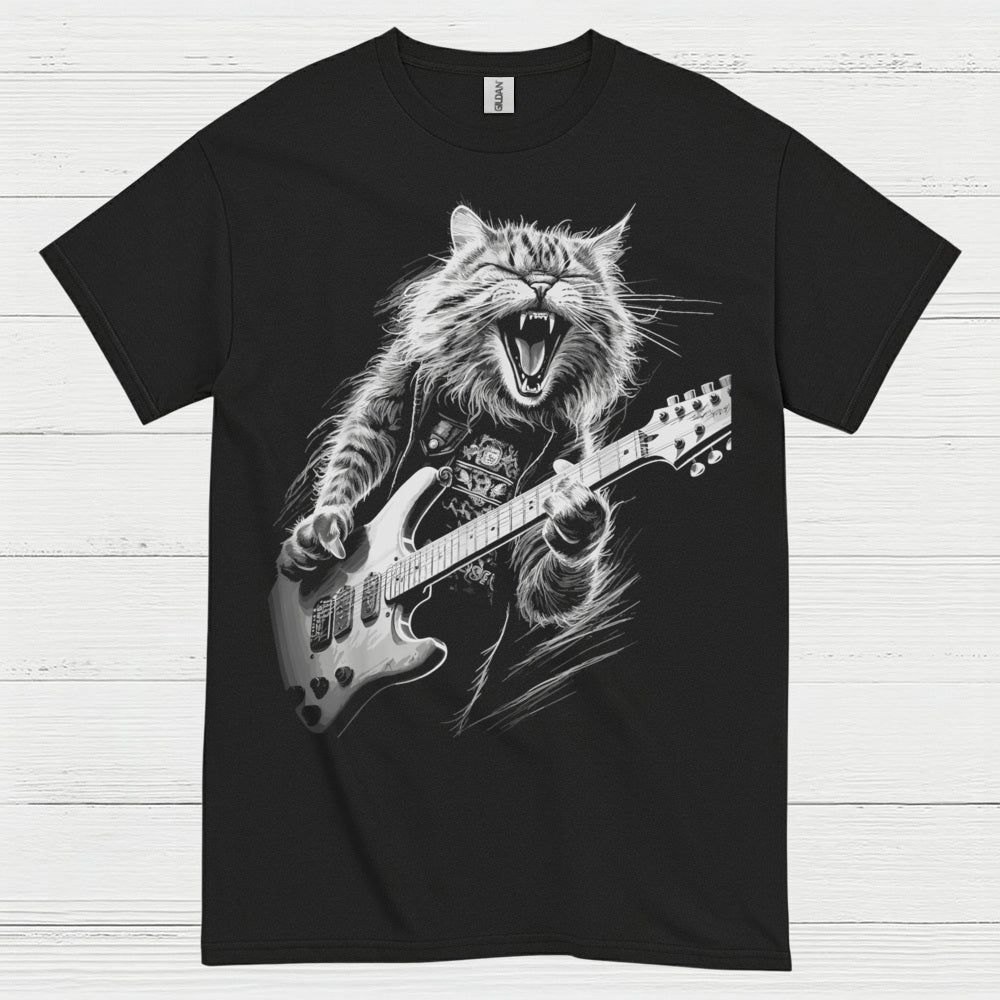 Rocking Cat Guitar T Shirt