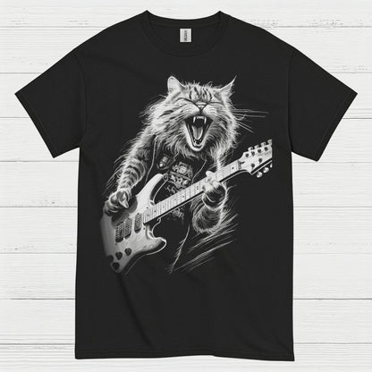 Rocking Cat Guitar T Shirt
