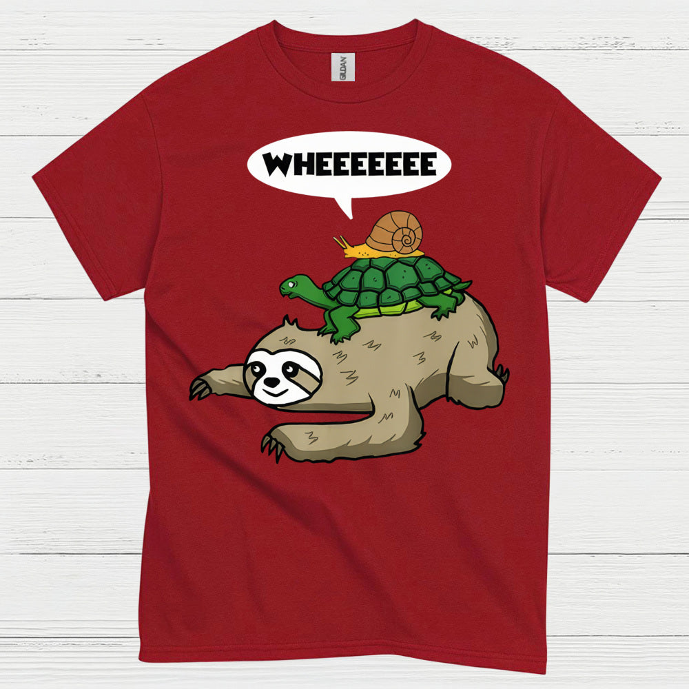 Wheeeee Sloth Turtle Funny T Shirt