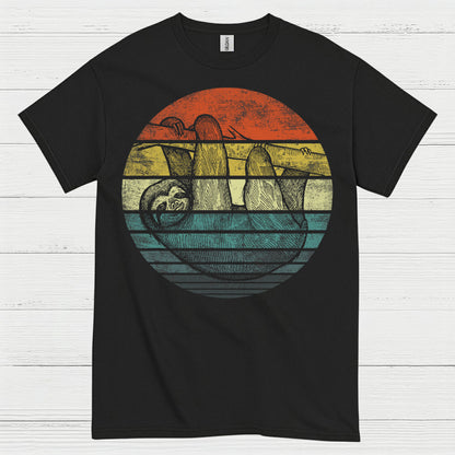 Vintage Sunset Sloth Graphic T Shirt