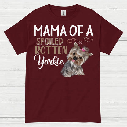Proud Spoiled Yorkie Mama Dog Lover T Shirt
