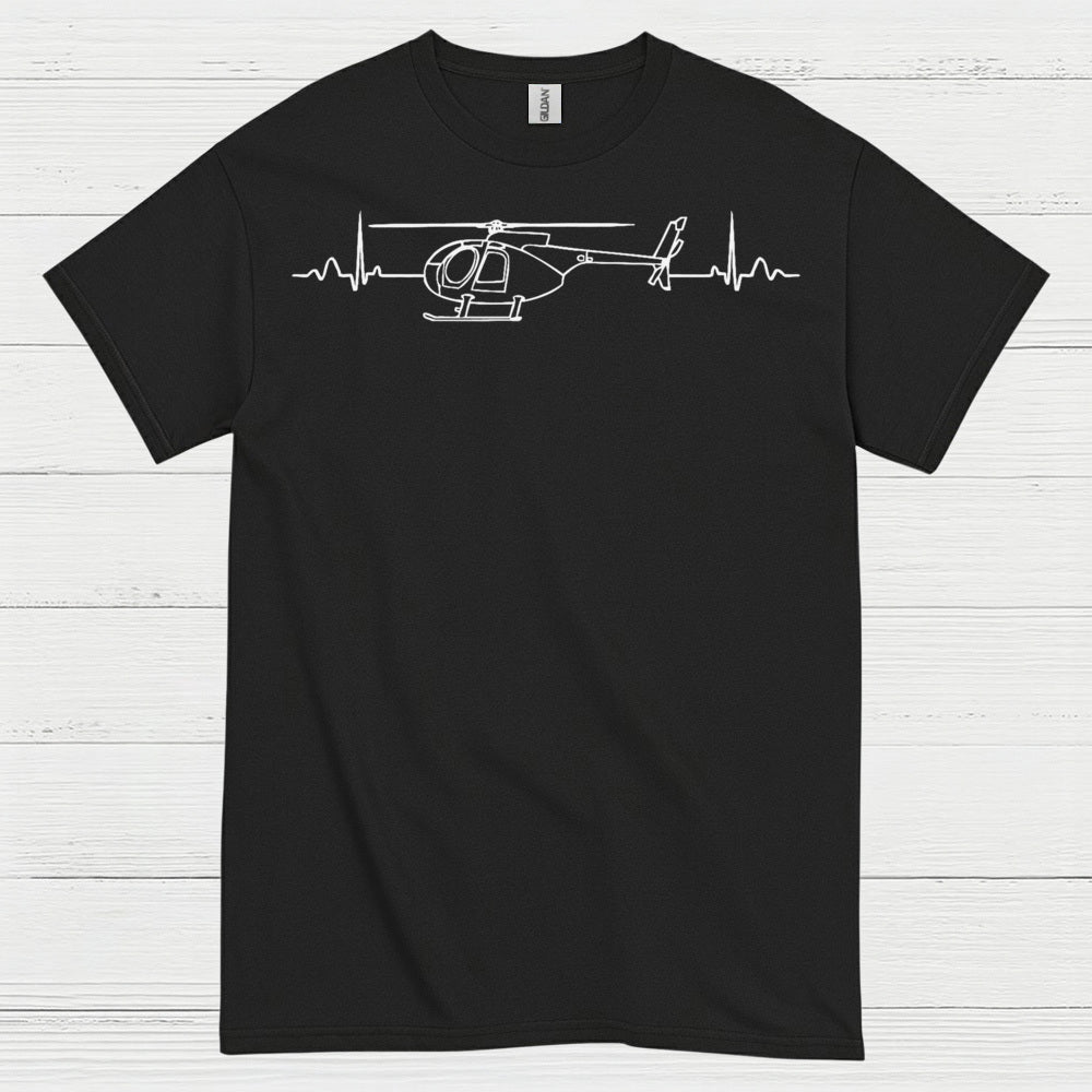 Helicopter Heartbeat Aviation Minimal T Shirt