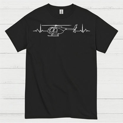 Helicopter Heartbeat Aviation Minimal T Shirt