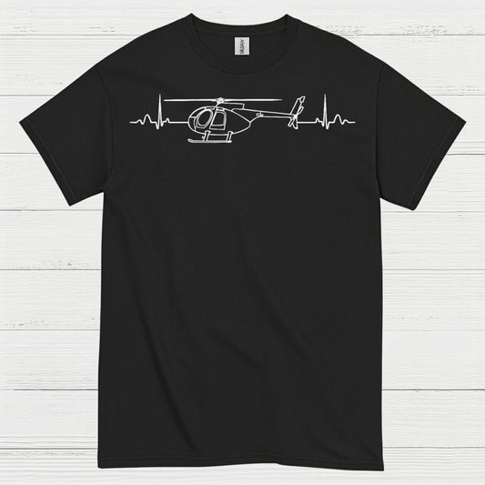 Helicopter Heartbeat Aviation Minimal T Shirt