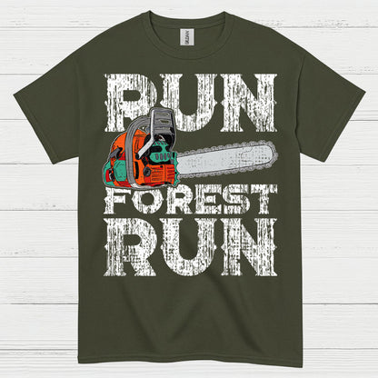 Run Forest Run Chainsaw T Shirt