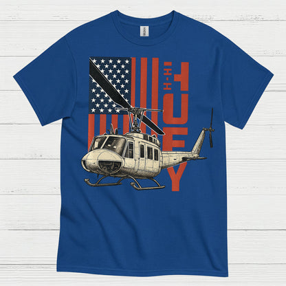 UH-1 Huey American Flag Military T Shirt