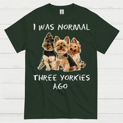 Funny Three Yorkies Ago Dog Lover T Shirt