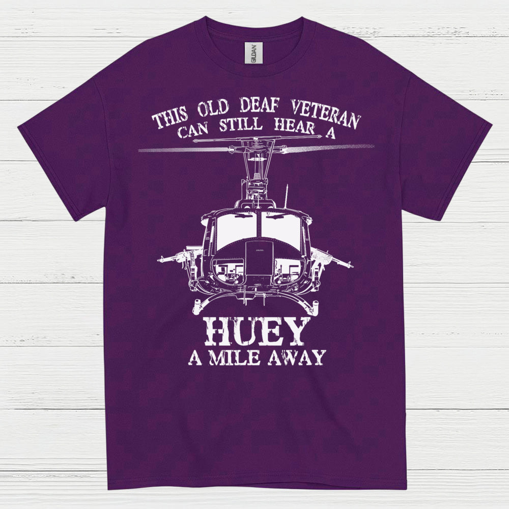 Old Deaf Veteran Huey Helicopter T-Shirt