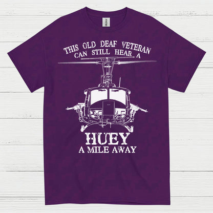 Old Deaf Veteran Huey Helicopter T-Shirt