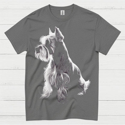 Miniature Schnauzer Silhouette Art T Shirt Elegant Dog Lover Shirt