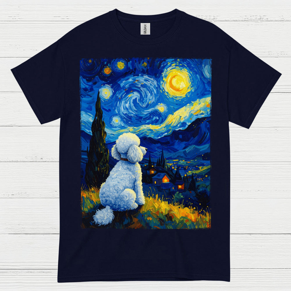 Peaceful Dog Starry Night Art T Shirt