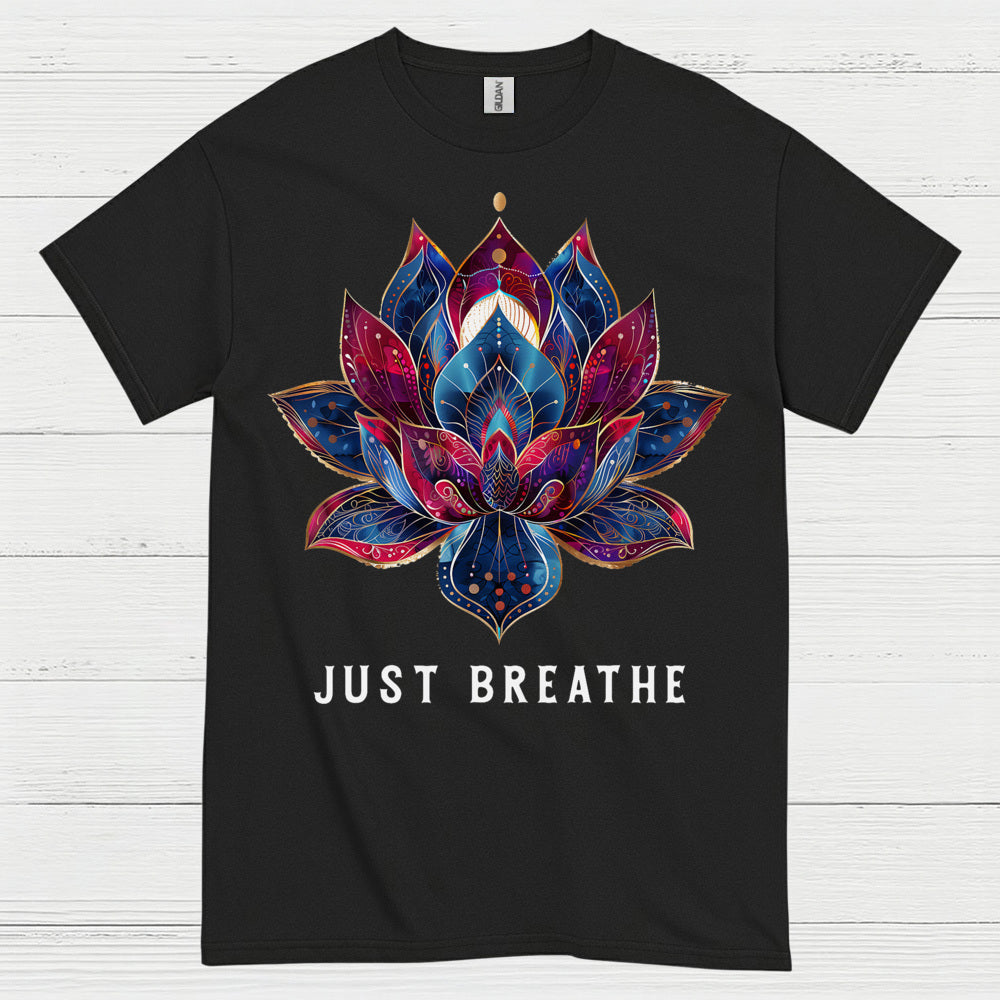 Just Breathe Lotus Yoga T Shirt