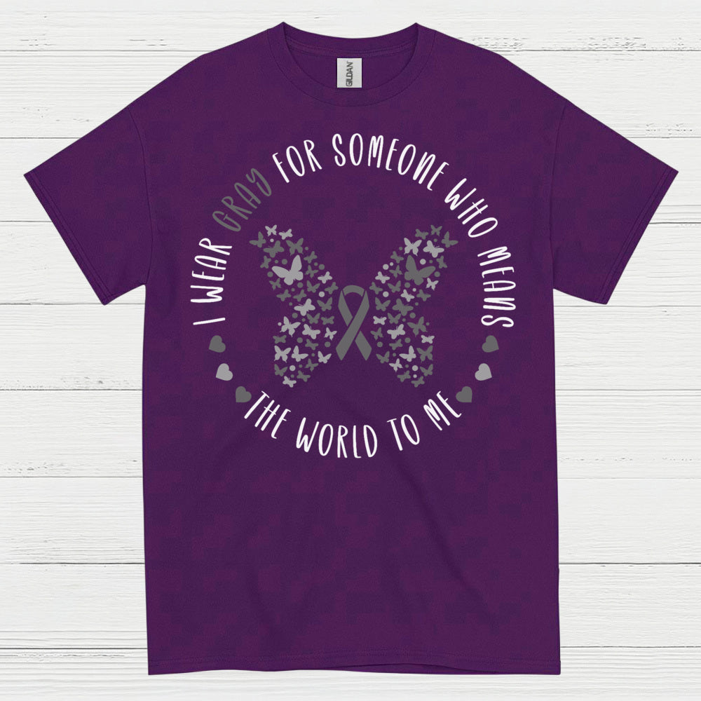 Gray Ribbon Love And Support Awareness T Shirt
