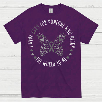 Gray Ribbon Love And Support Awareness T Shirt
