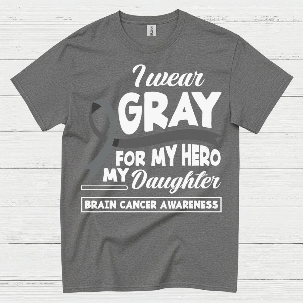 I Wear Gray For My Hero Daughter T Shirt