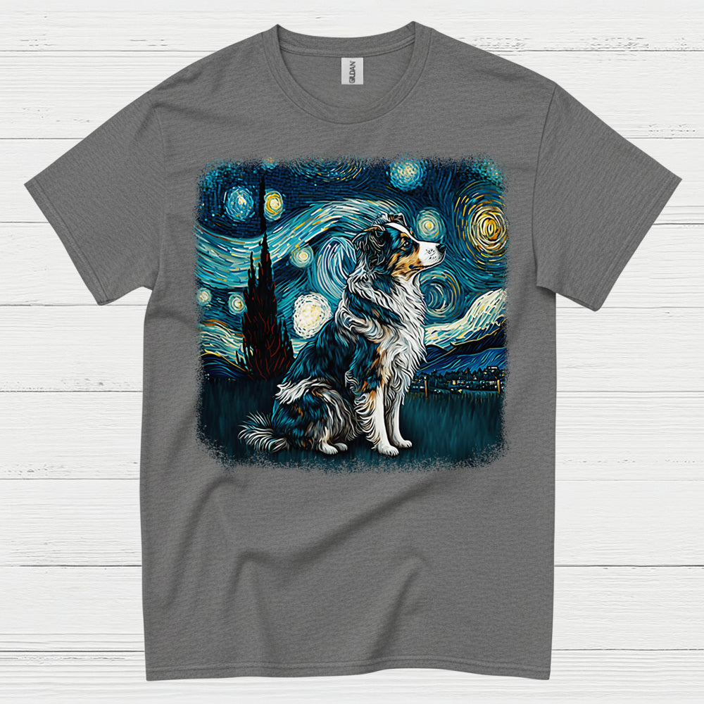 Faithful Dog Starry Night Art T Shirt