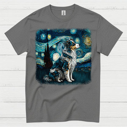 Faithful Dog Starry Night Art T Shirt