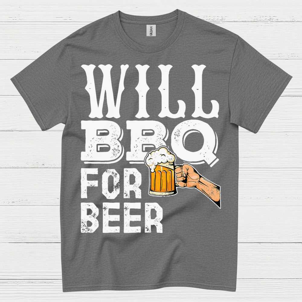 Will BBQ For Beer Funny Grill T Shirt