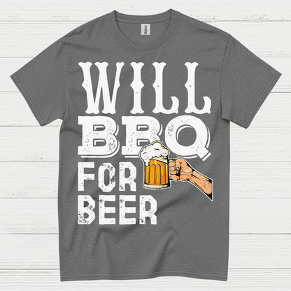 Will BBQ For Beer Funny Grill T Shirt
