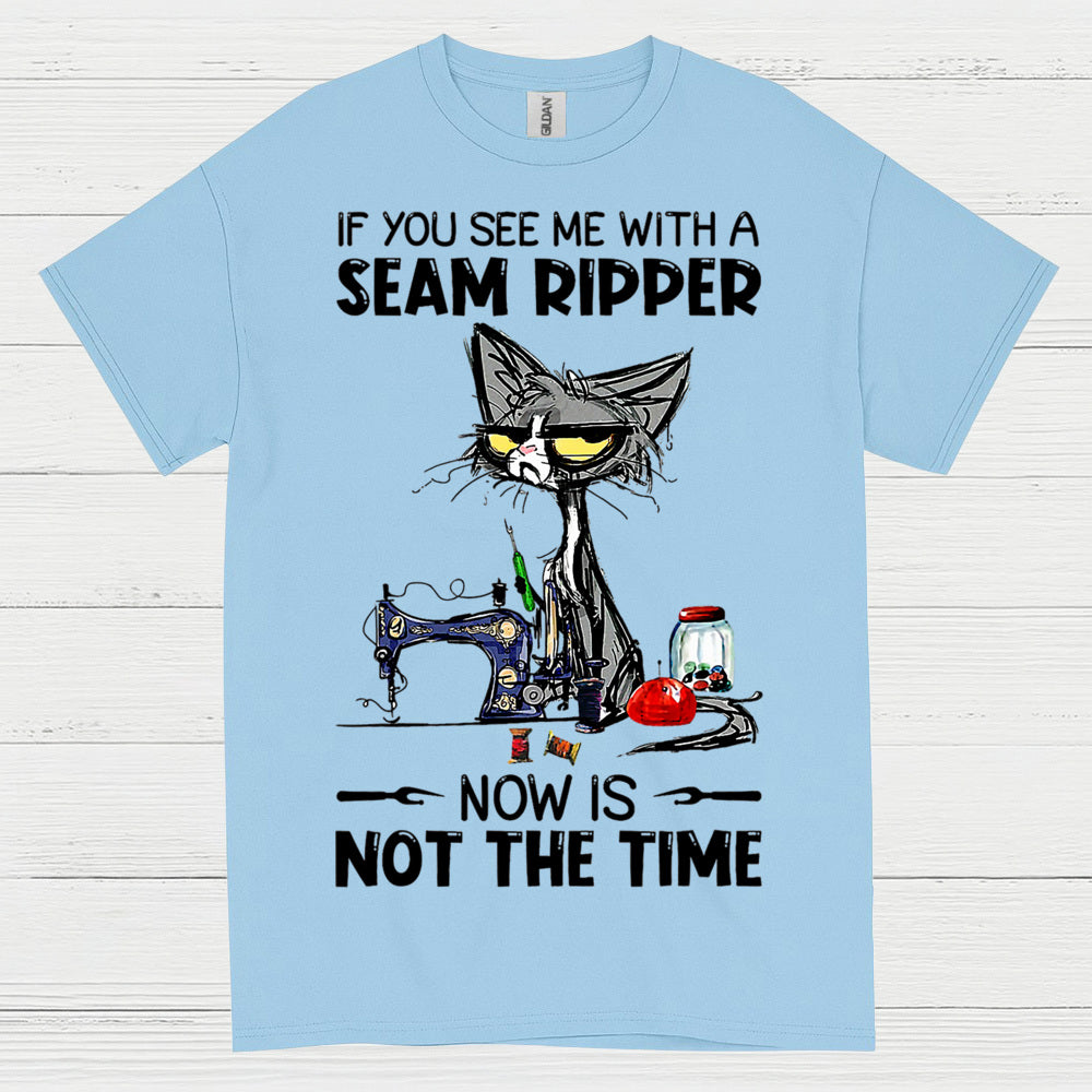Seam Ripper Cat Sewing Humor T Shirt