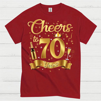 Cheers to 70 Celebration Birthday T Shirt