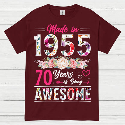 Made in 1955 70 Years Awesome T Shirt