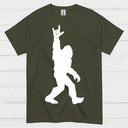 Rock Hand Bigfoot Silhouette T Shirt