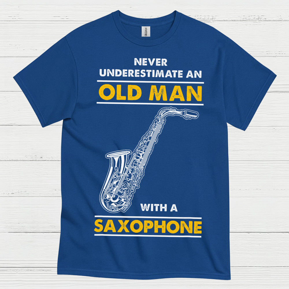 Never Underestimate An Old Man Saxophone T Shirt