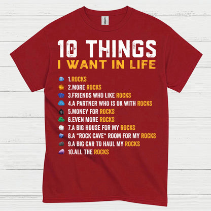 10 Things I Want In Life Rock T Shirt