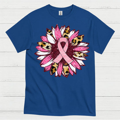 Breast Cancer Ribbon Floral Art T Shirt