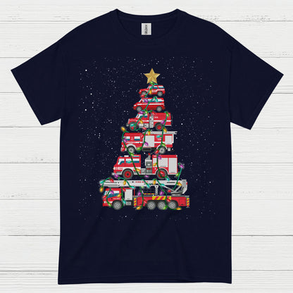 Fire Truck Christmas Tree Firefighter T Shirt