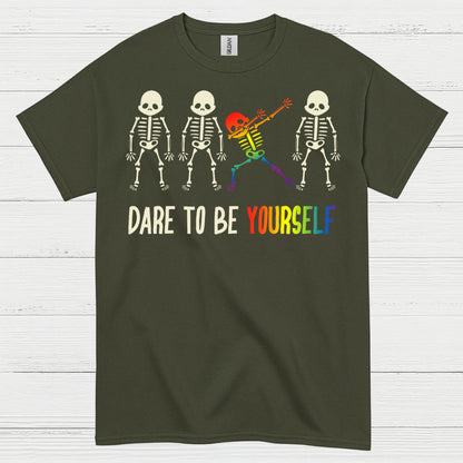 Dare To Be Yourself Skeleton Pride T Shirt