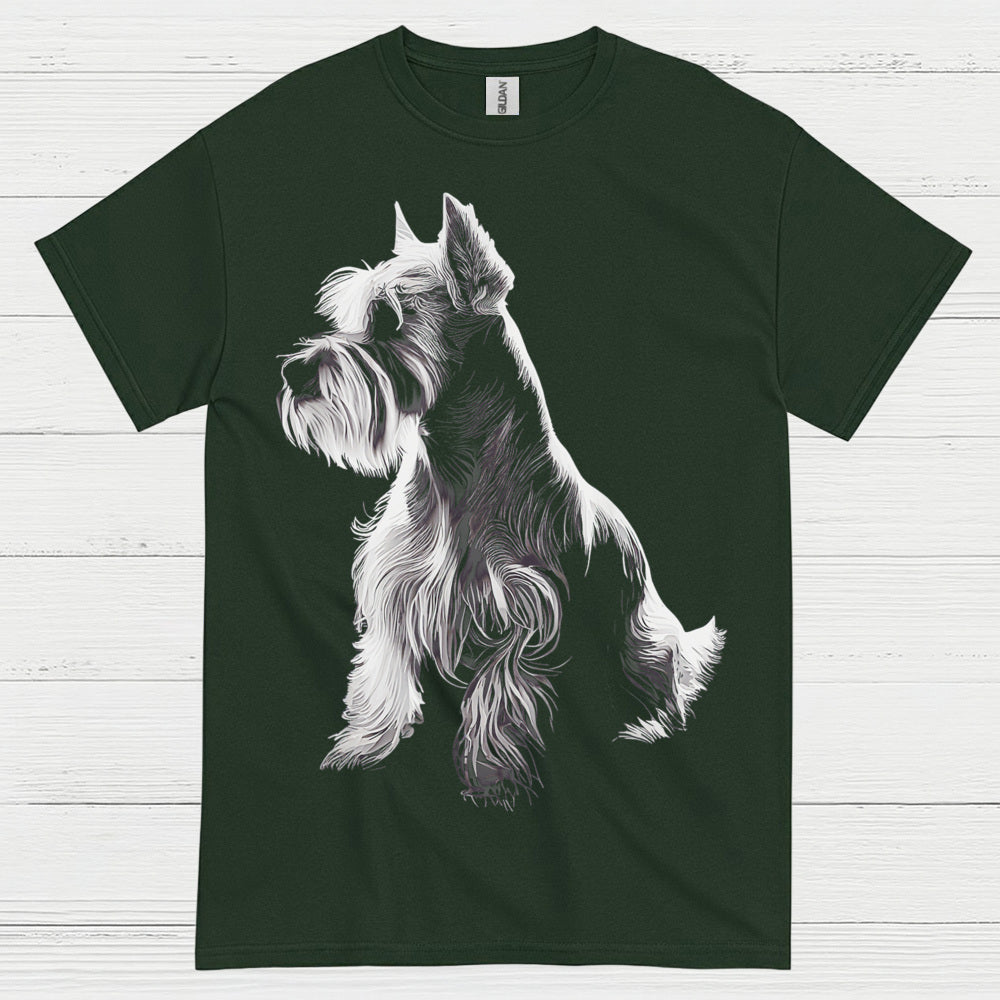 Miniature Schnauzer Silhouette Art T Shirt Elegant Dog Lover Shirt